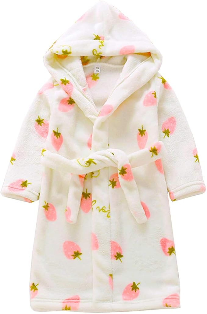 SRVNFBKT Boys Girls Robe Soft Fleece Hooded Bathrobe for Kids | Amazon (US)
