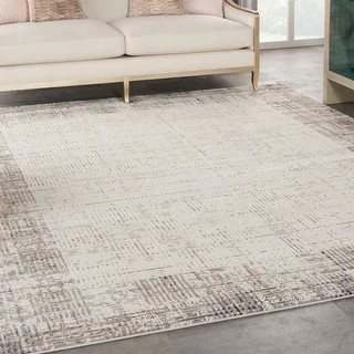 Nourison Elation Abstract Modern Ivory Grey Area Rug | Bed Bath & Beyond
