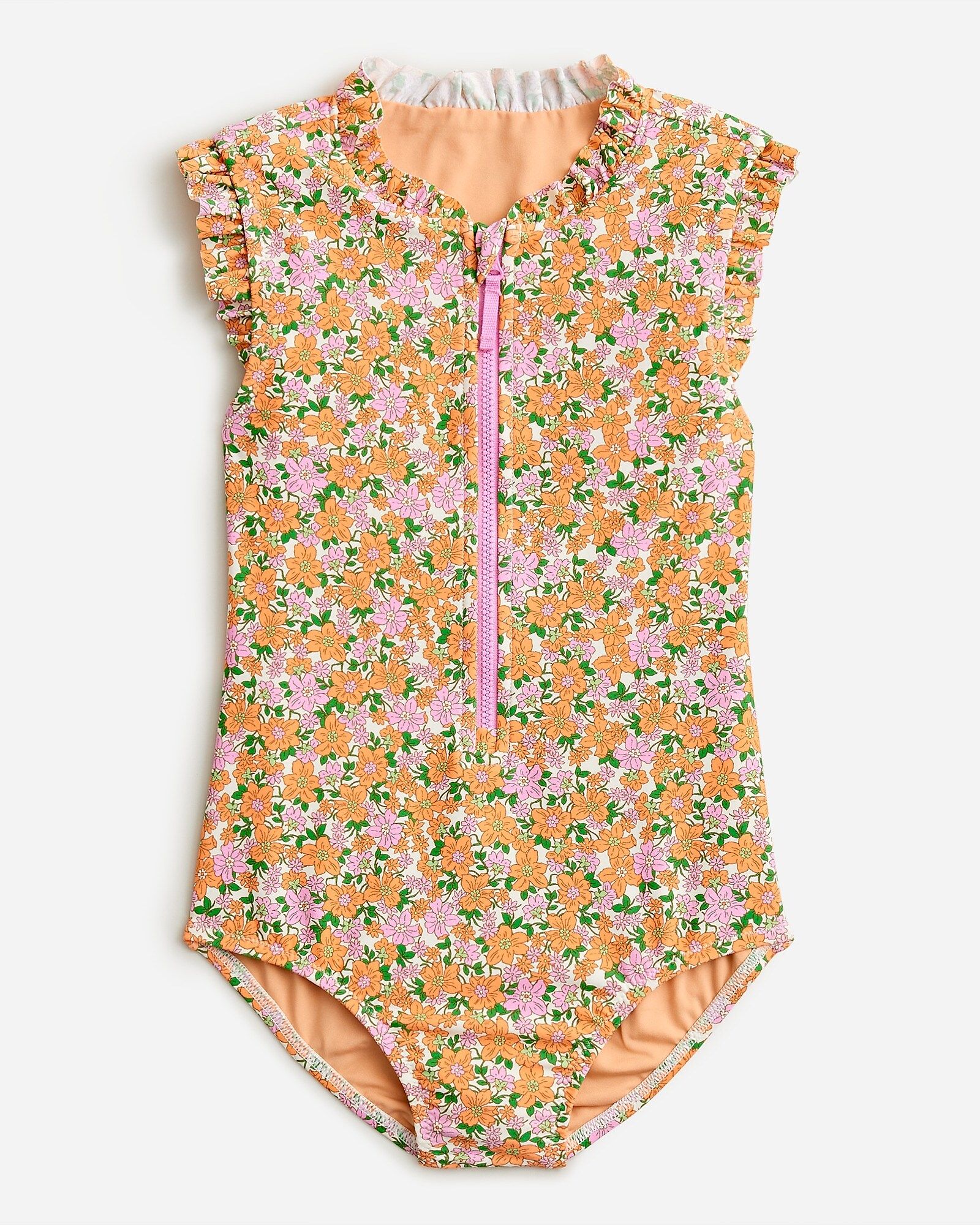 Girls zip-up one-piece swimsuit with UPF 50+ | J.Crew US