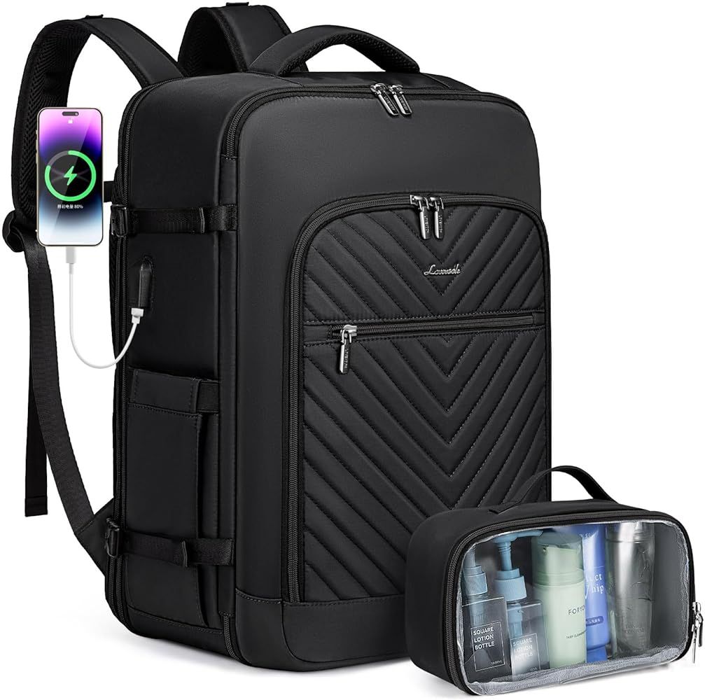 LOVEVOOK Travel Backpack,Carry On Backpack Flight Approved with Toiletry Bag,Expandable Large Lap... | Amazon (US)