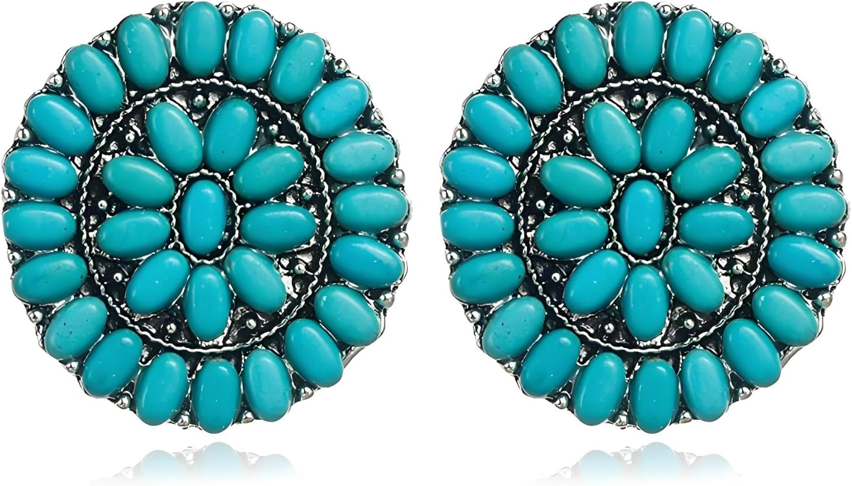 Natural Turquoise Earrings for Women Handmade Gemstone Earrings Bohemian Western Natural Turquois... | Amazon (US)