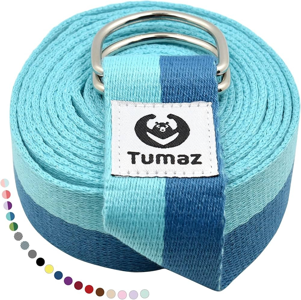 Tumaz Yoga Strap/Stretch Bands [15+ Colors, 6/8/10 Feet Options] with Extra Safe Adjustable D-Rin... | Amazon (US)