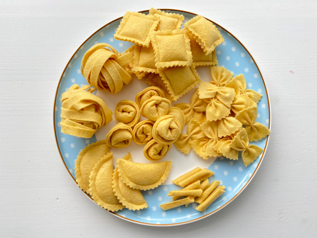 Felt Food Pasta Set Pretend Play Plush Toy Kids Play Kitchen Food Cooking Toys Learning Toy Gifts... | Etsy (US)