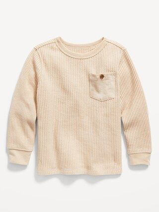 Unisex Thermal-Knit Long-Sleeve Pocket T-Shirt for Toddler | Old Navy (US)