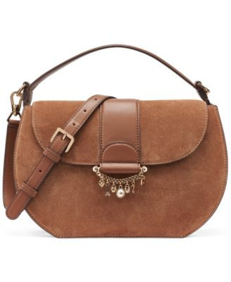 Karl Lagerfeld Paris Jocelina Leather Small Shoulder Handbag - Cognac | Macy's