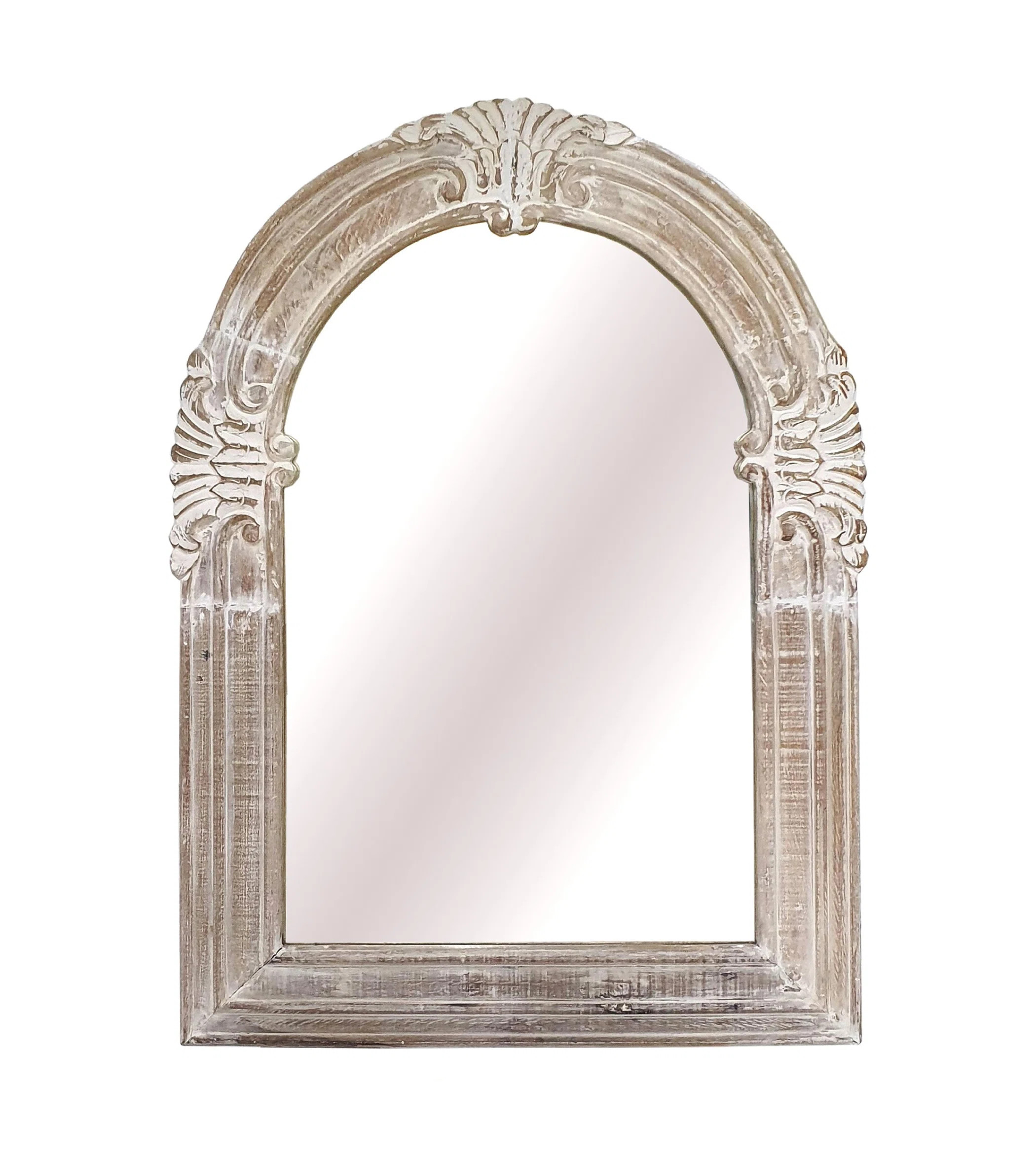 A&B Home Wood Framed Mirror - 33" X 1.5" X 45" - White/Beige | Wayfair | Wayfair North America