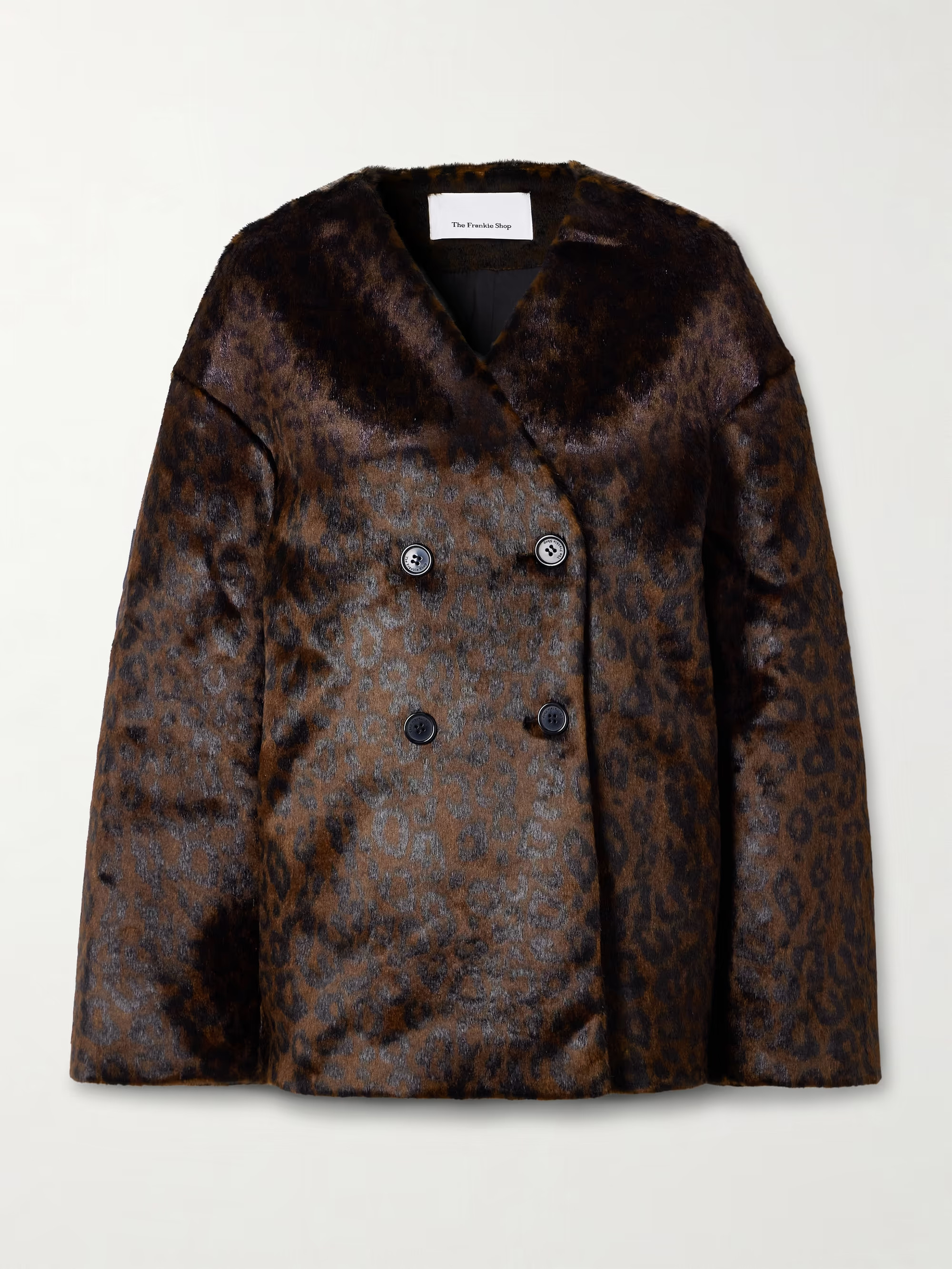 Valentina oversized double-breasted leopard-print plush jacket | NET-A-PORTER (UK & EU)