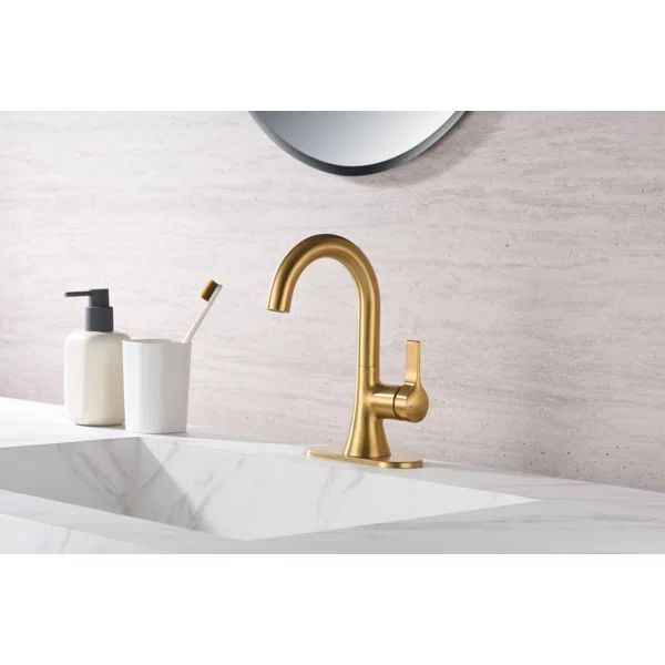 Davvid Single Hole Faucet Bathroom Faucet with Drain Assembly | Wayfair North America