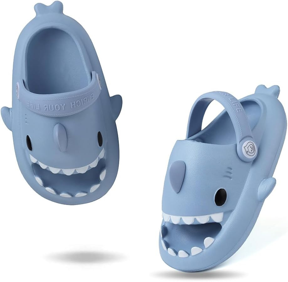 Coolloog Kids Shark Slides Toddler Girls Boys Cute Cartoon Summer Cloud Slippers Toddler Baby Non... | Amazon (US)