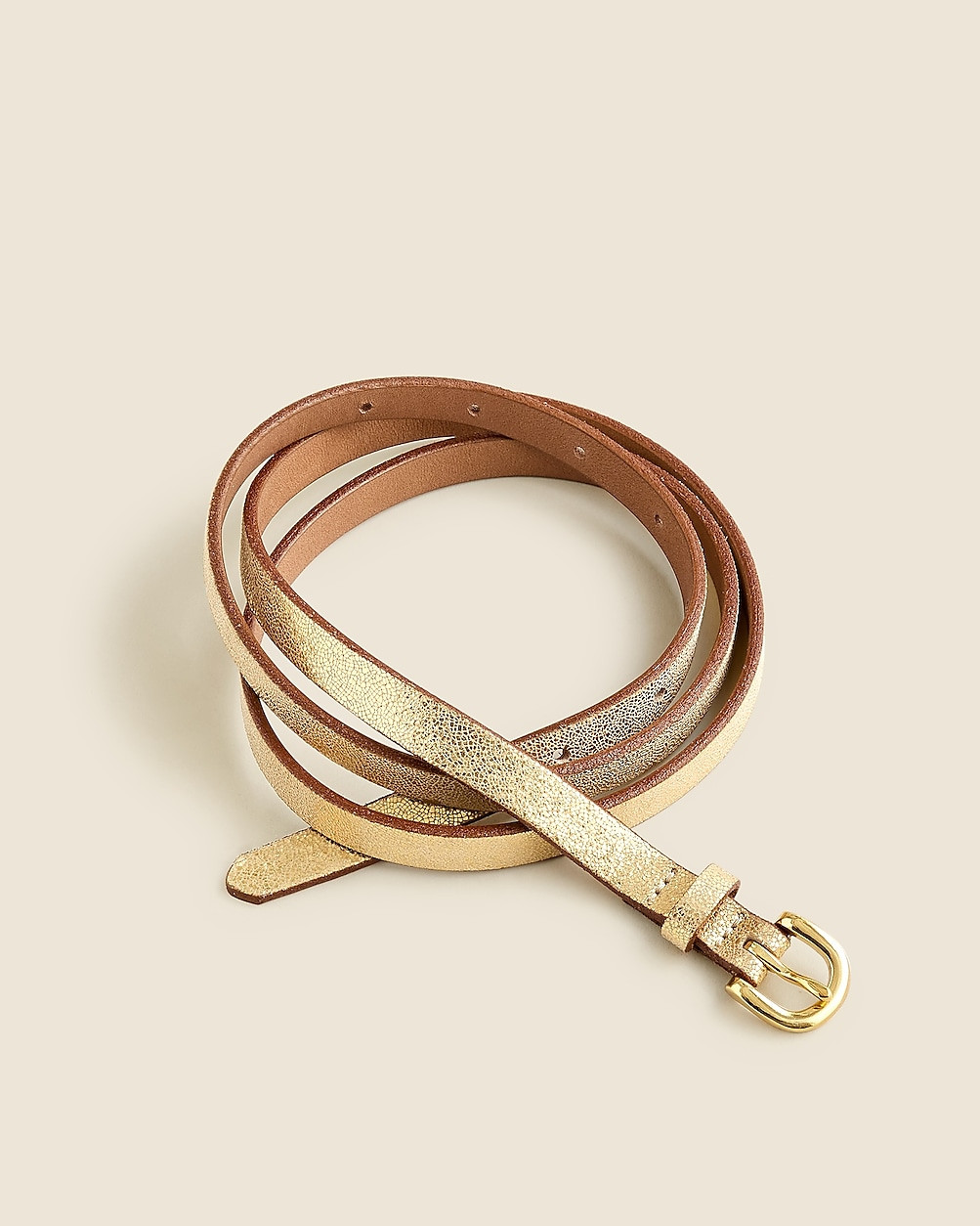 Skinny metallic Italian leather belt | J. Crew US