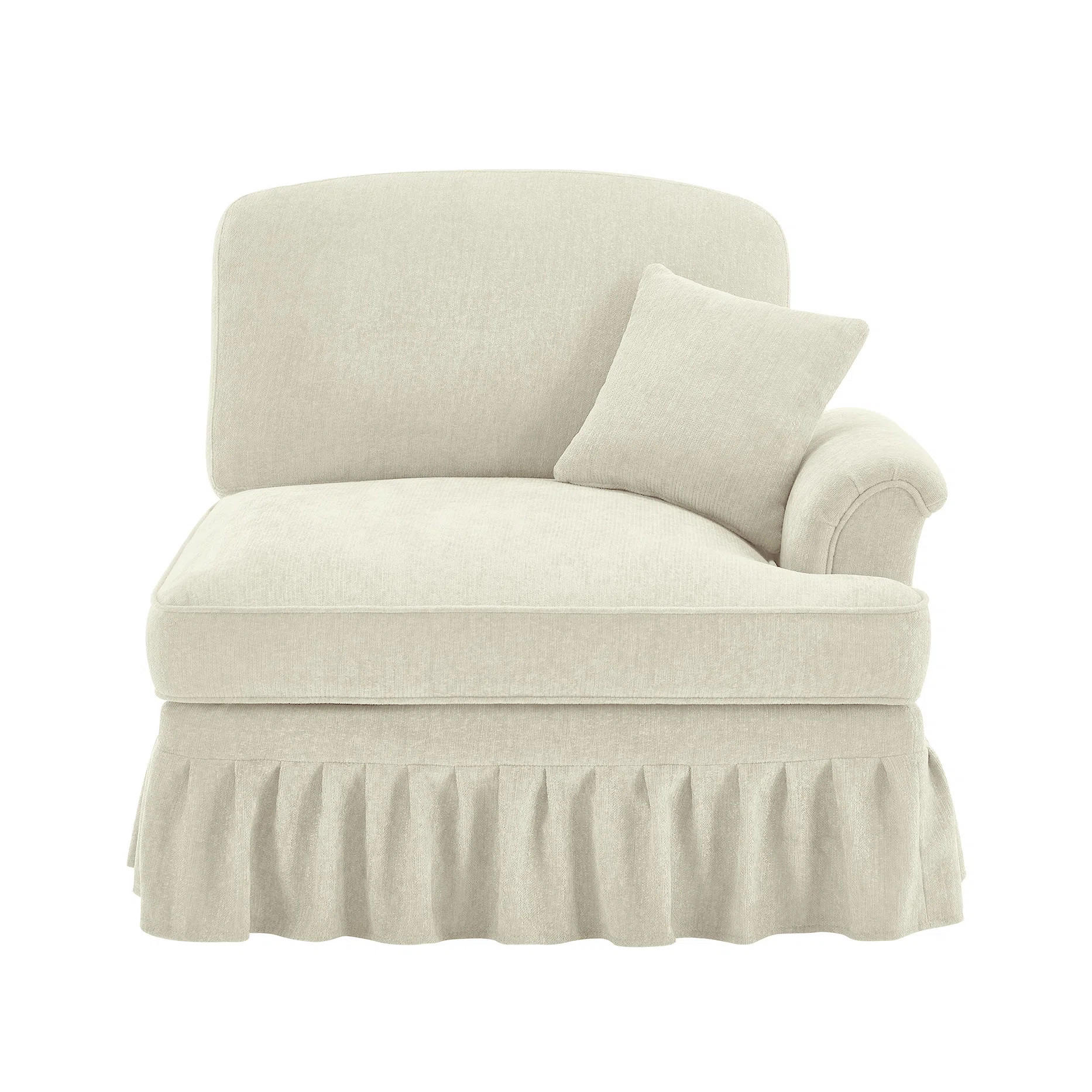 Chenille - Beige And White, Easy To Switch Styles With Detachable Skirts, Soft Comfortable Chenil... | Wayfair North America