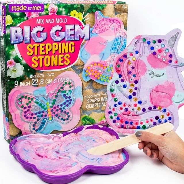 Made by Me Mix & Mold Big Gem Stepping Stones, Art & Craft Kit, Boys and Girls, Child, Ages 6+ | Walmart (US)
