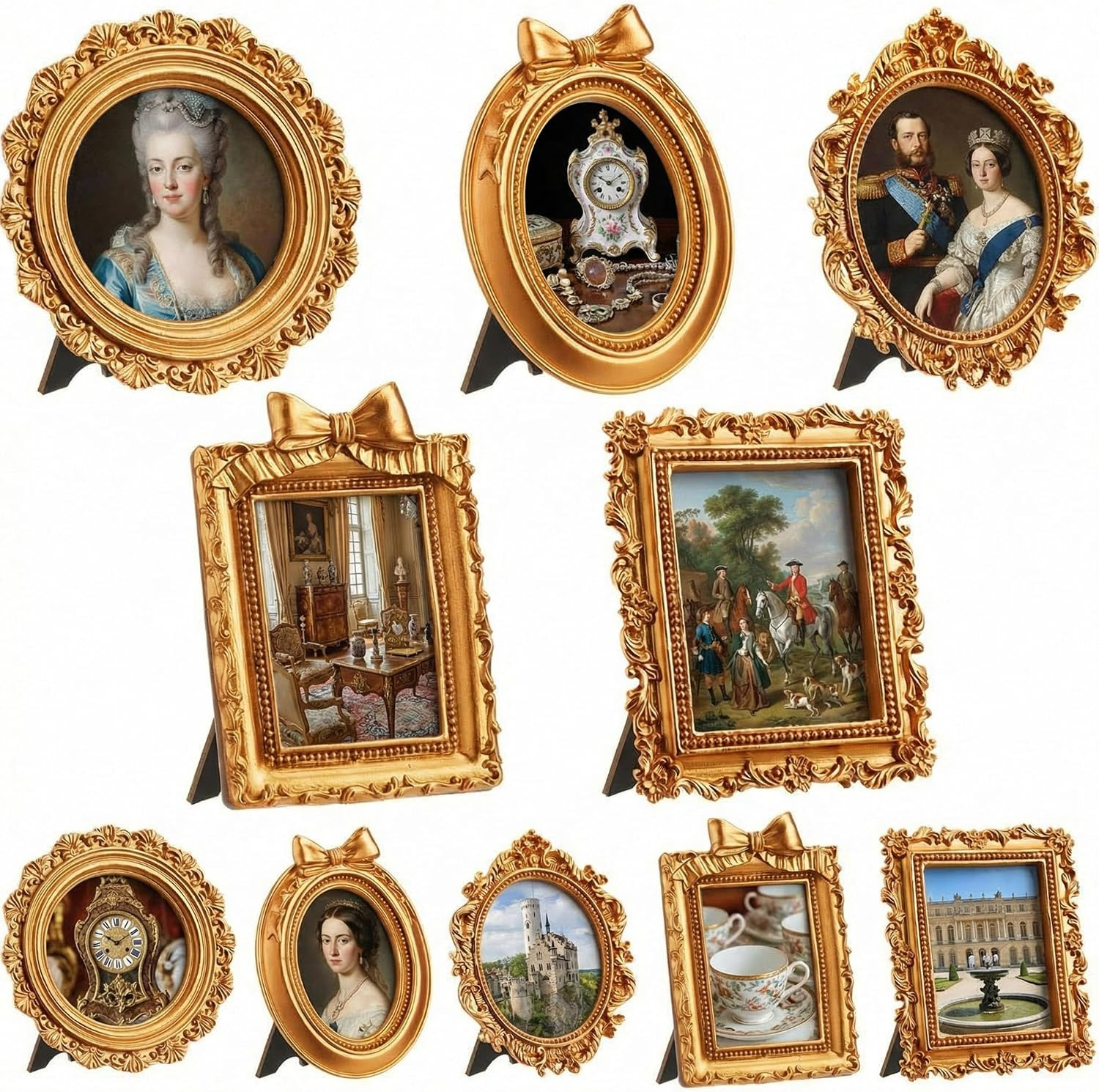 AceOrbit 10 Pcs Vintage Mini Gold Frame, Vintage Style | Amazon (US)
