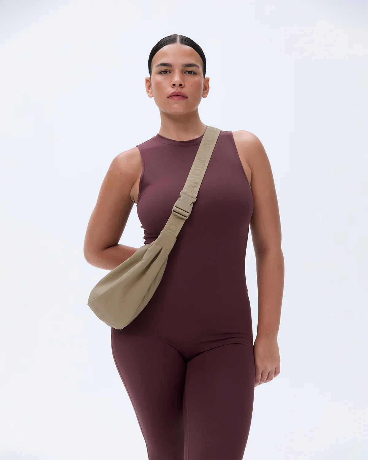 Branded Strap Crossbody Bag - Sand | Adanola UK