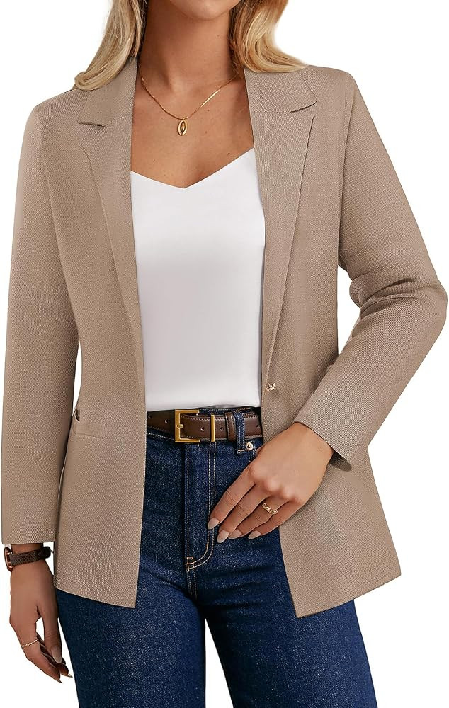 GRACE KARIN Sweater Blazers for Women Business Casual Long Sleeve Open Front Work Office Cardigan... | Amazon (US)