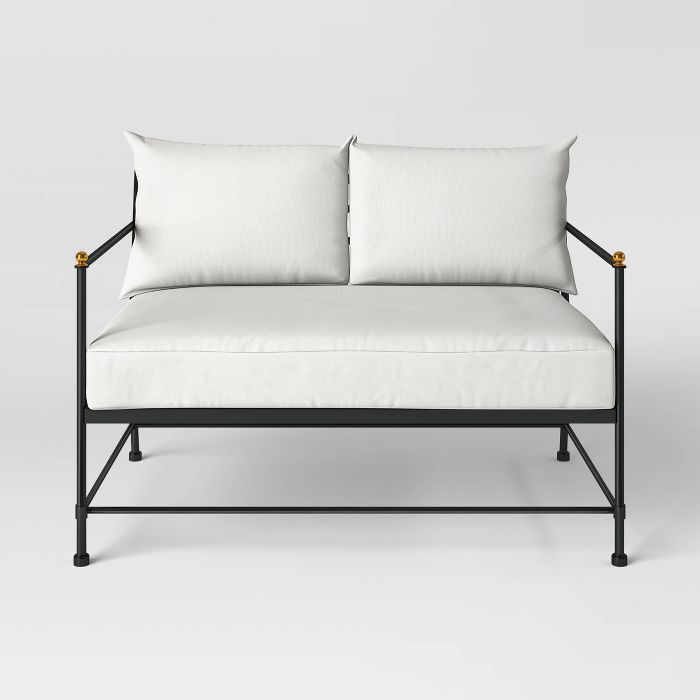 Midway Metal Patio Loveseat - Black - Threshold&#8482; designed with Studio McGee | Target