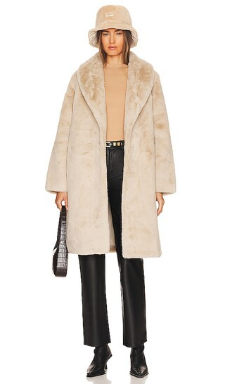 Bree Faux Fur Coat in Latte | Revolve Clothing (Global)