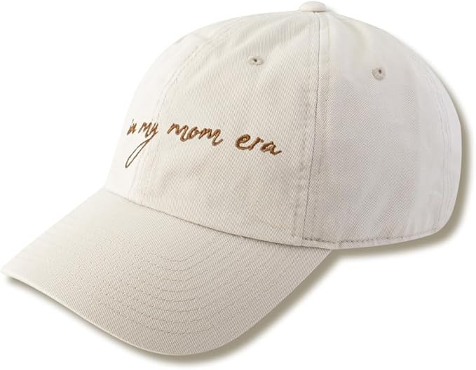 in My Mom Era Hat - Beige Baseball Cap for Moms, High Ponytail Hole, Minimalist Design, Mothers &... | Amazon (US)