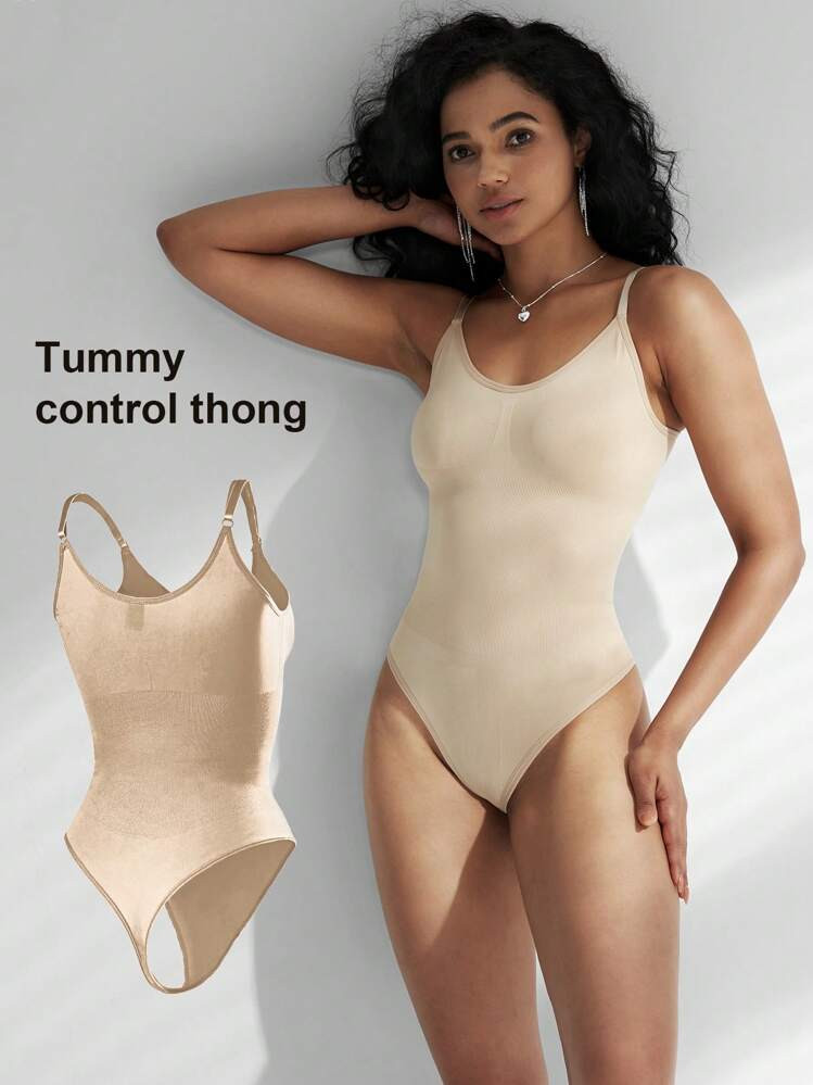 1 Stück Damen Nahtloser Formender Bodysuit Mit String-Boden, Schlankende Körperformung Bauchkontrolle Flache Bauch Sheath Jumpsuit Shapewear Taillentrainer Formwäsche | SHEIN