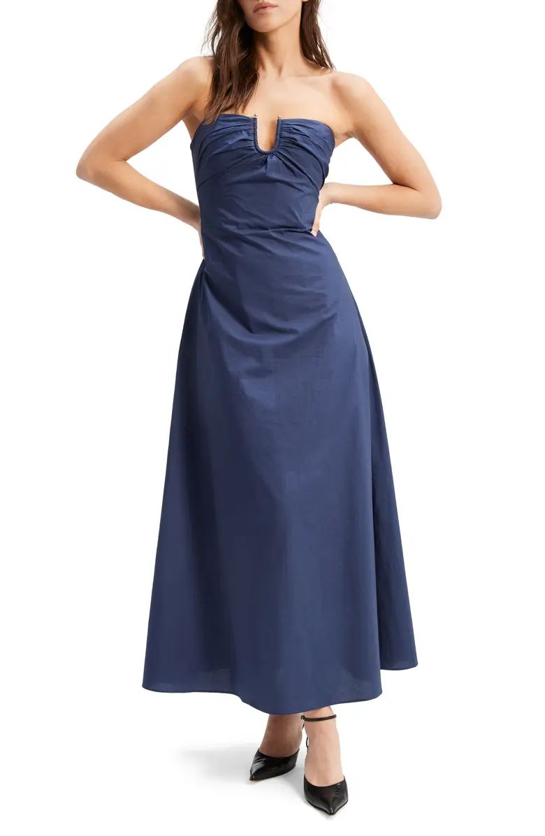 Bardot Lora Strapless Cotton Poplin Maxi Dress | Nordstrom | Nordstrom