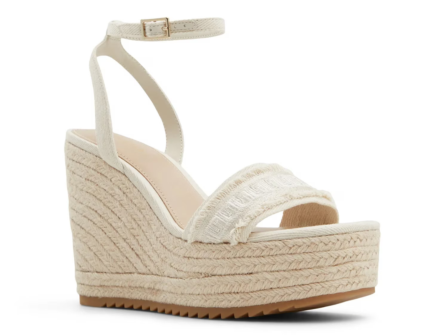 Aldo Aberitram Espadrille Wedge Sandal | Women's | Off White | Size 7.5 | Sandals | Ankle Strap | DSW