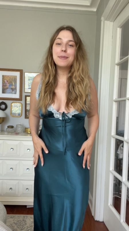 Meet my new favorite dress, just $35!!! Full review video on my IG/TikTok @caitpatton

I am in a size M, adjustable straps and tie in front! Multiple color options, this is the dark blue. 

Slip dress, lace slip dress, satin slip dress, rumored slip dress, rumored slip dress, target slip dress, affordable slip dress, coquette slip dress, balletcore slip dress

#LTKStyleTip #LTKFindsUnder50 #LTKFindsUnder100