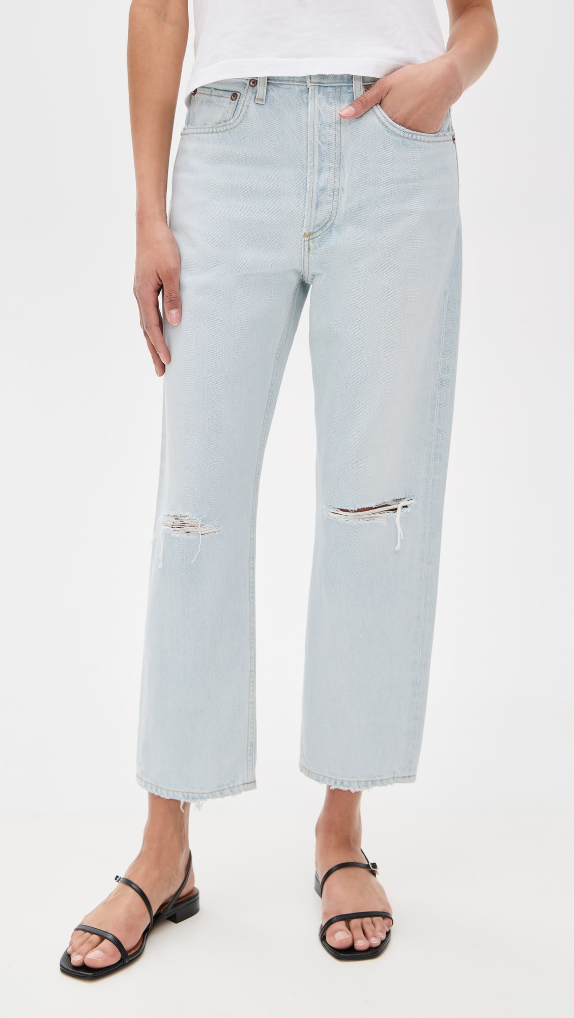 90's Crop Mid Rise Loose Straight Jeans | Shopbop