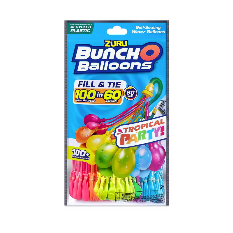 Bunch O Balloons Tropical Party Rapid-Filling Self-Sealing Pool Water Balloons by ZURU - 3pk | Target
