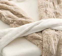 Ruched Faux Fur Robe | Pottery Barn (US)