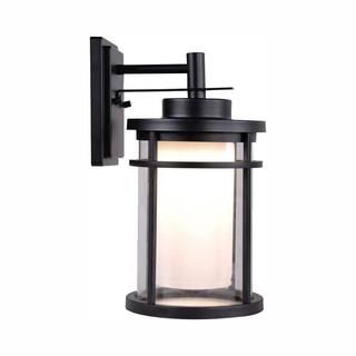 Black Outdoor LED Wall Lantern Sconce | The Home Depot