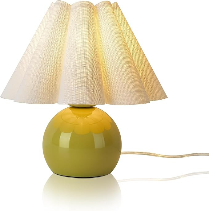 Green Small Bedside Mini Table Lamp for Bedroom, Cute Bedroom Lamps for Nightstand, Cute Mini Tab... | Amazon (US)