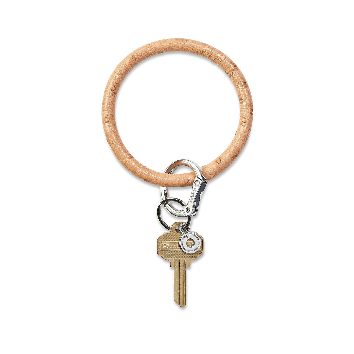 Mocha Ostrich - Leather Big O® Key Ring | Oventure