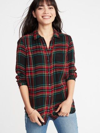 Relaxed Classic Soft-Brushed Twill Shirt for Women | Old Navy US