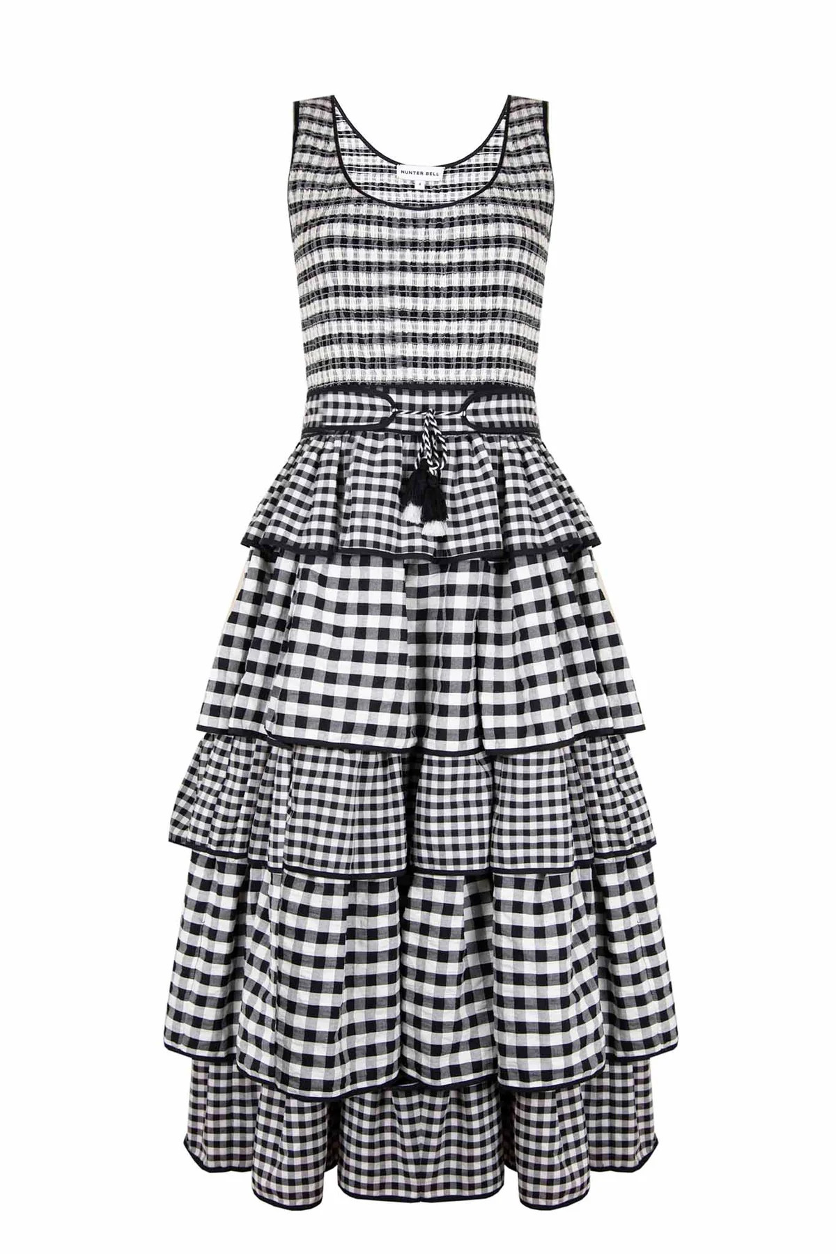 Andrea Dress in Black & White Gingham | Over The Moon