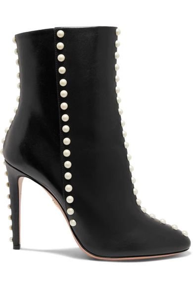 Follie Pearls leather ankle boots | NET-A-PORTER (UK & EU)