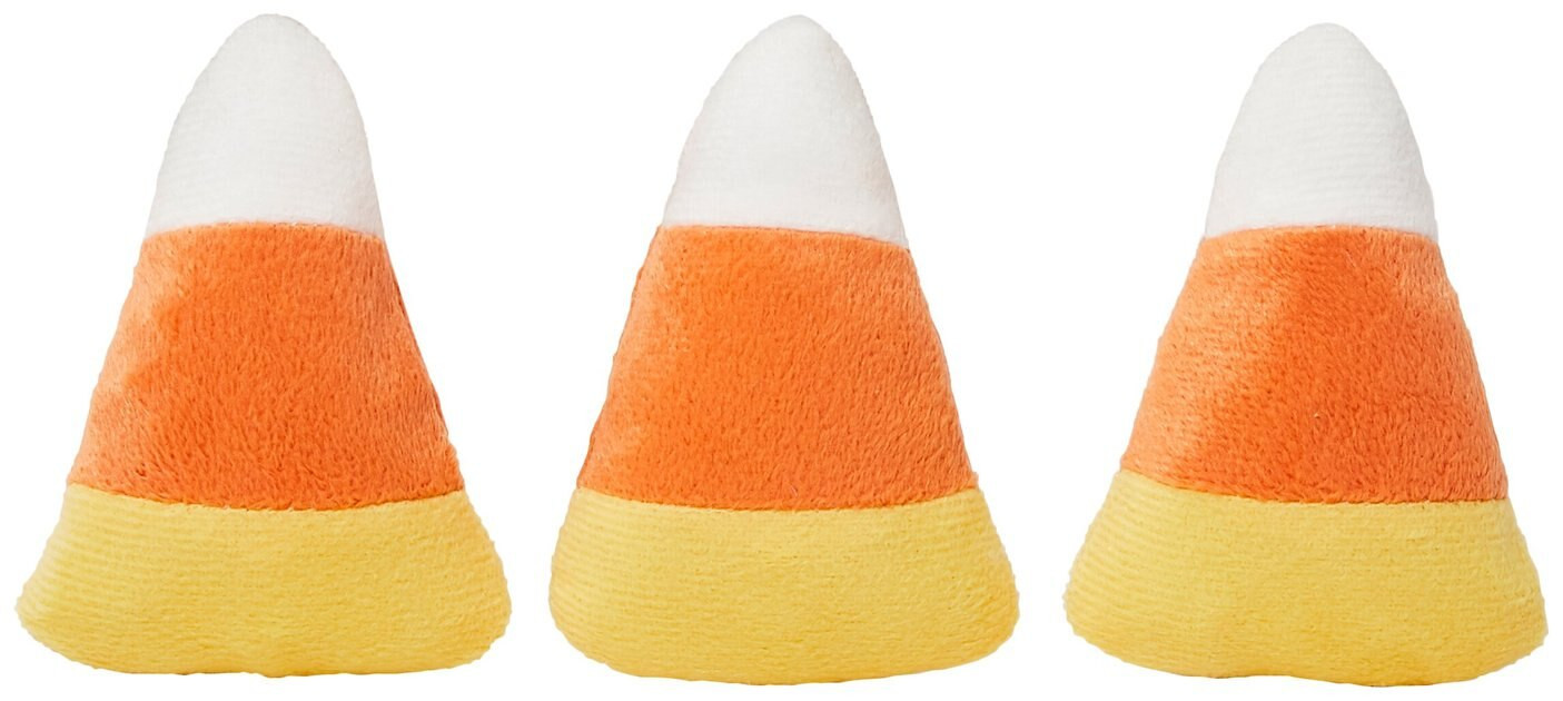 FRISCO Halloween Candy Corn Plush Squeaky Dog Toy, 3 count - Chewy.com | Chewy.com