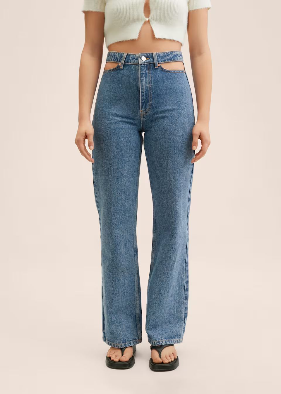 Wideleg jeans cut-out | MANGO (US)