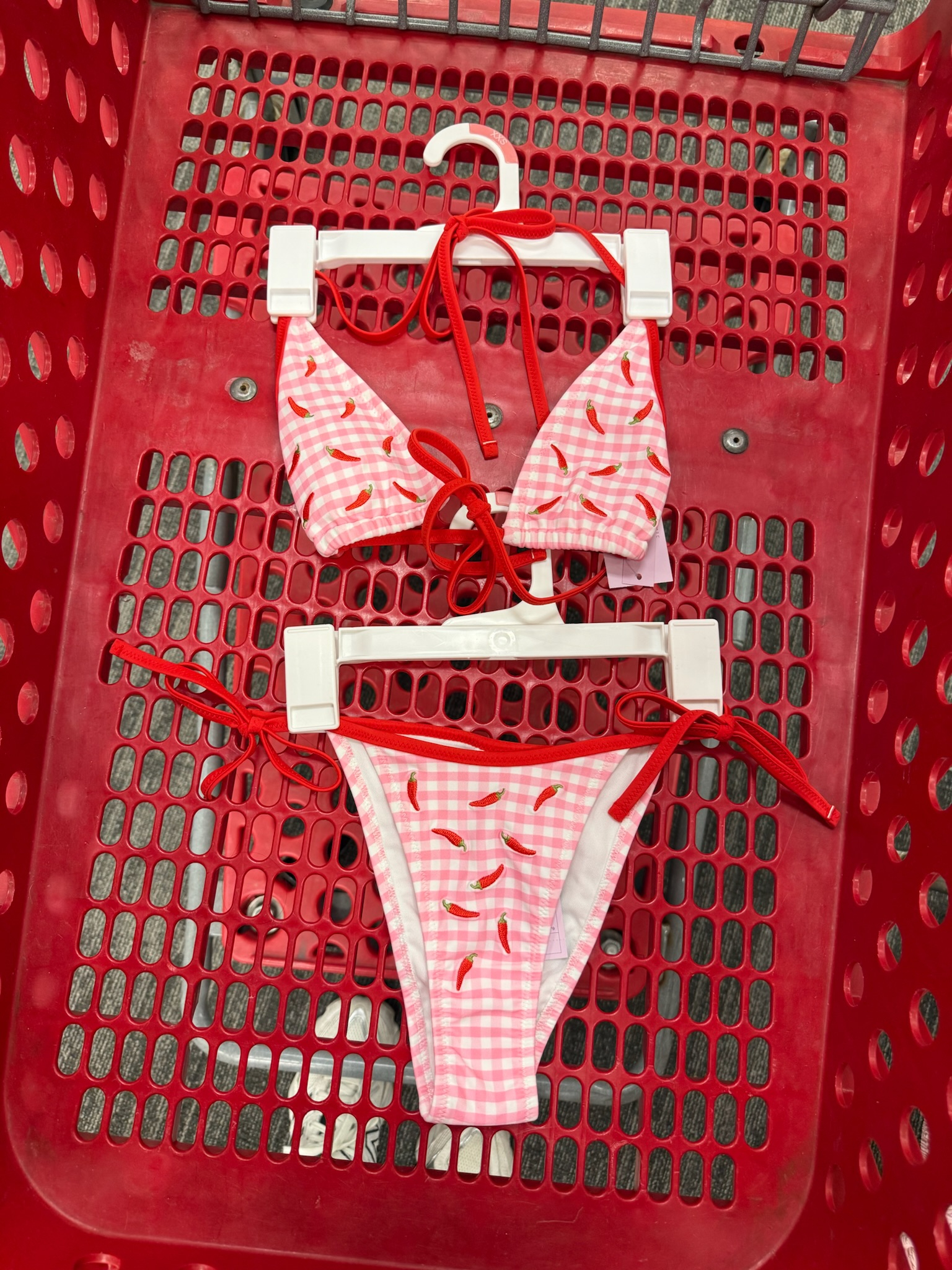 40% womens swimwear TODAY ONLY! This set is SO fun… the little chili pepper print + gingham combo is everything for vacation. 
spring outfits 2026, easter dress women, easter outfits women, easter basket ideas, spring dresses, vacation outfits beach, date night outfits, plus size fashion, country concert outfits, work outfits, target deals, swimwear, bikini set, vacation outfits 

 #LTKootd #LTKSeasonal #LTKSwim