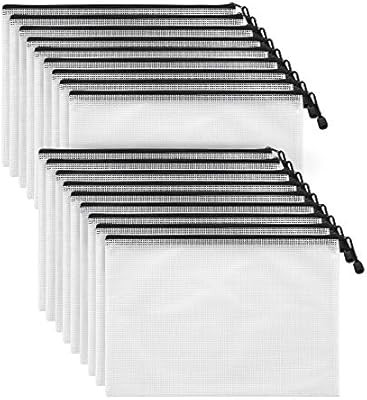 Mifflin Mesh Zipper Pouch Document Bag (Black, A4 Letter Size, 18 Bulk Pack), Clear Travel Zipper... | Amazon (US)