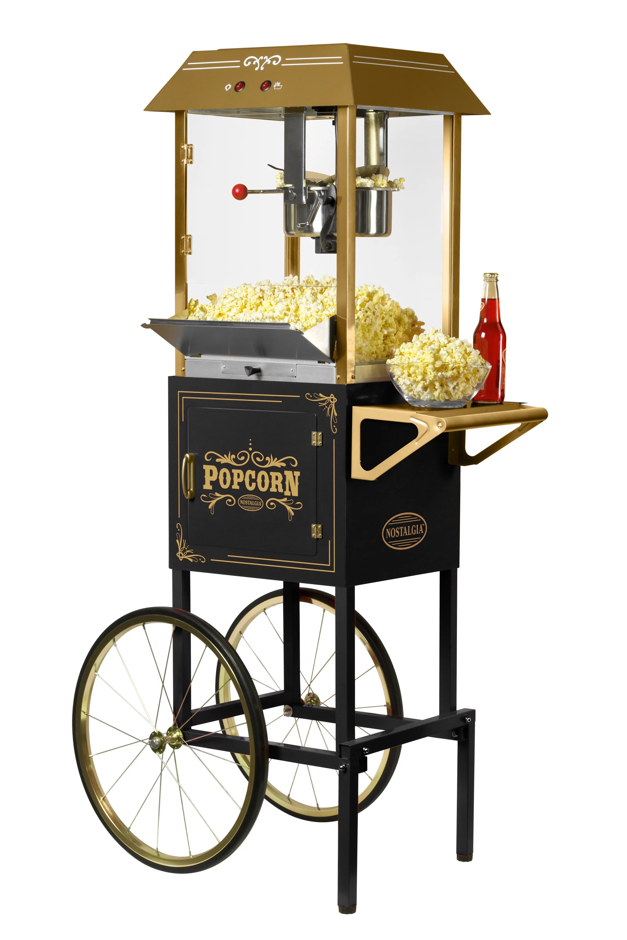 Nostalgia CCP1000BLK Vintage 10-Ounce Professional Popcorn and Concession Cart, 59 Inches Tall, M... | Walmart (US)