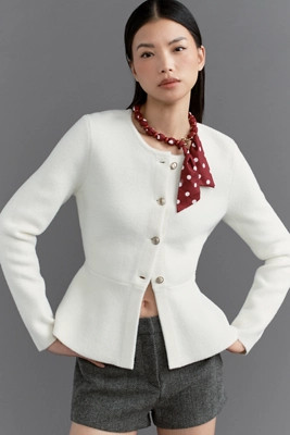 NVLT Sculpted Knit Collarless Blazer | Anthropologie (US)