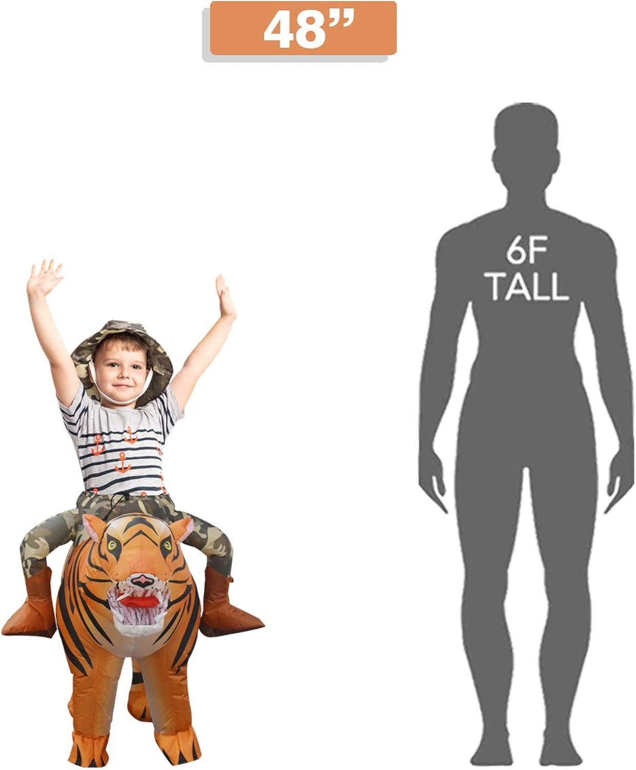 GOOSH Inflatable Costume for Kids, Halloween Costumes Boys Girls Tiger Rider, Blow Up Costume for... | Amazon (US)