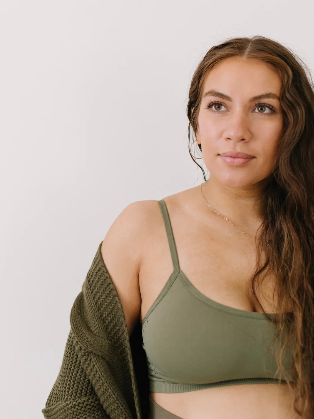 Adore Maternity & Nursing Bralette - Olive | LoveSteady