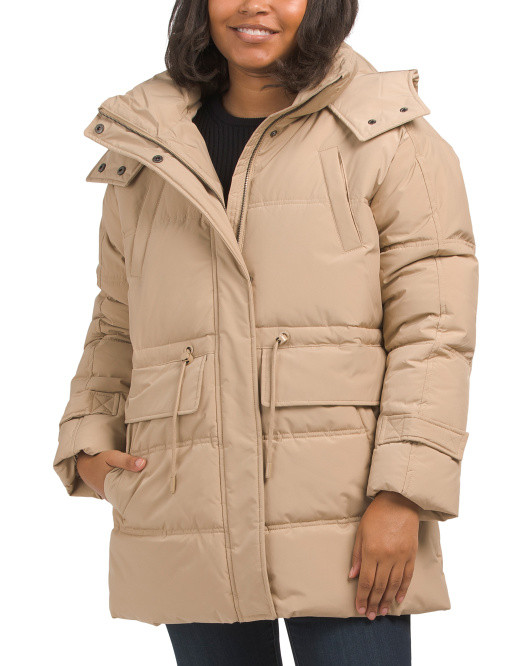 Drawcord Waist Puffer Jacket | TJ Maxx