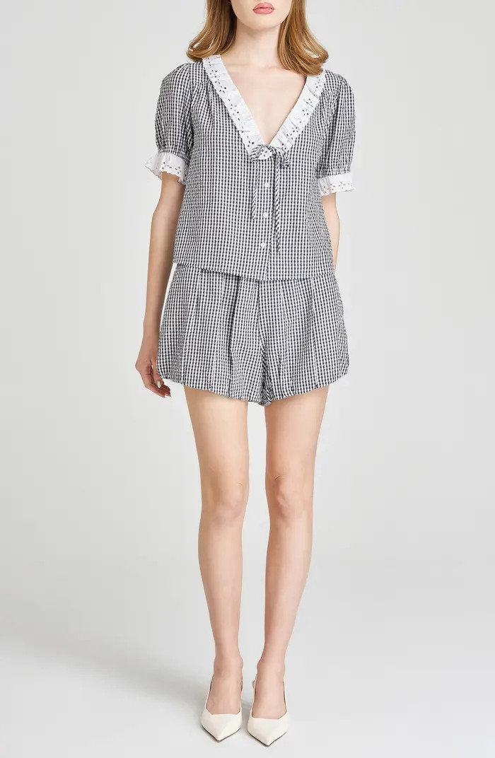 WAYF x Styled by COCO! Maggie Gingham Bubble Shorts | Nordstrom | Nordstrom