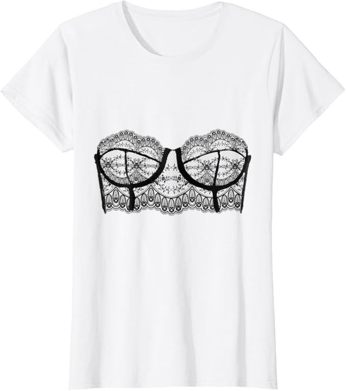 Bra Graphic Corset Print Bustier Sexy Fun Lingerie Design T-Shirt | Amazon (US)