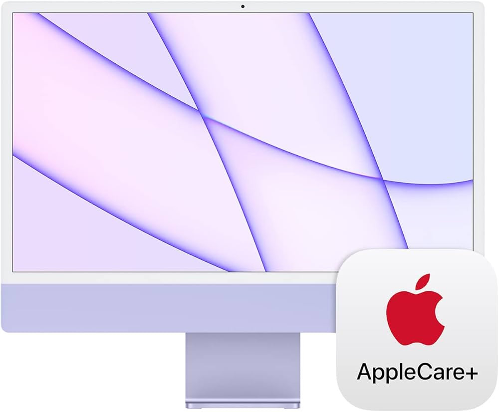 Apple 2021 iMac (24-inch, M1 chip with 8‑core CPU and 8‑core GPU, 8GB RAM, 256GB) - Purple wi... | Amazon (US)