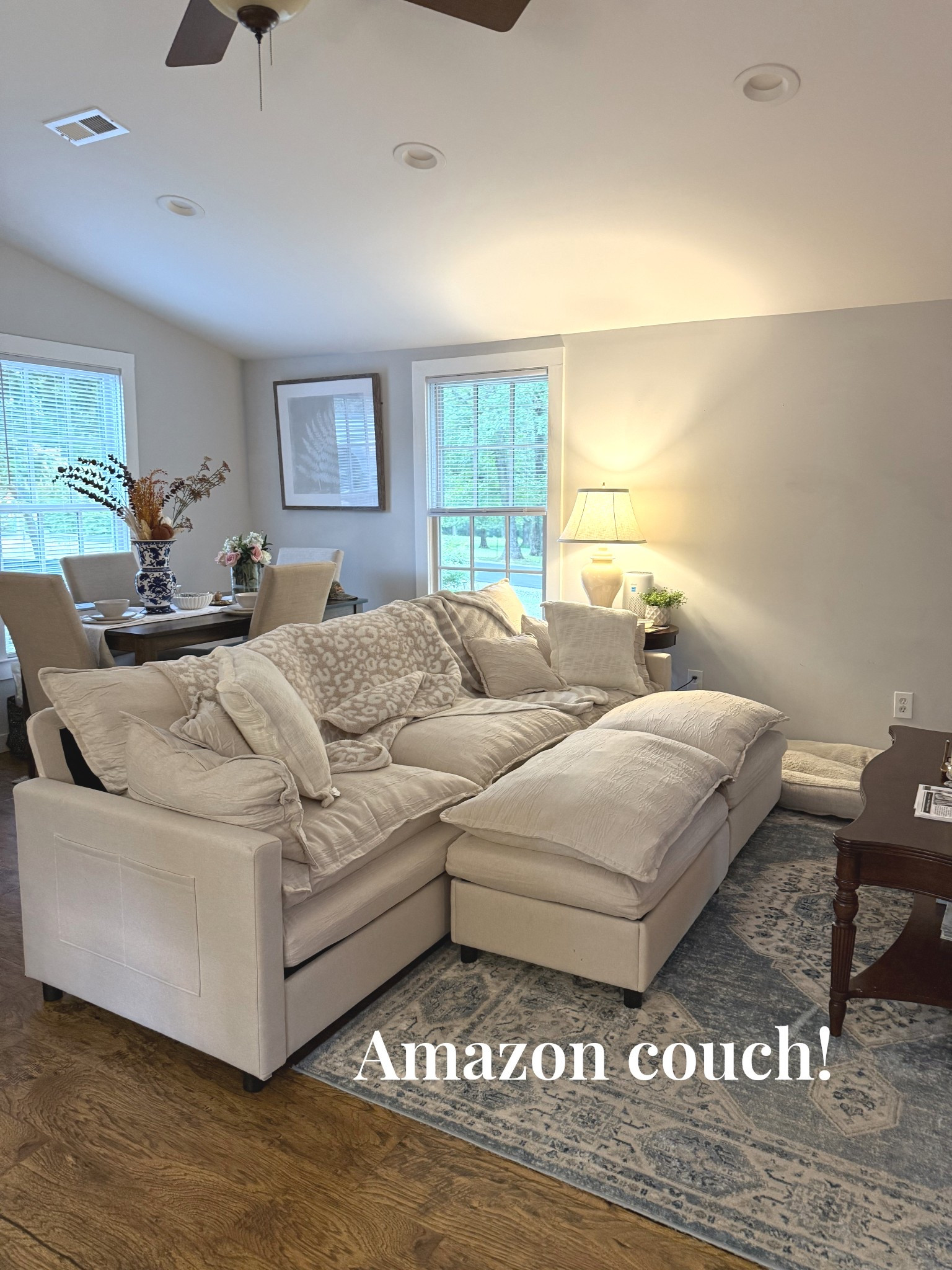 Our perfect Amazon couch that fits just enough space for our area! This is a must buy, so easy to set up🤍 

#LTKStyleTip #LTKWedding #LTKHome