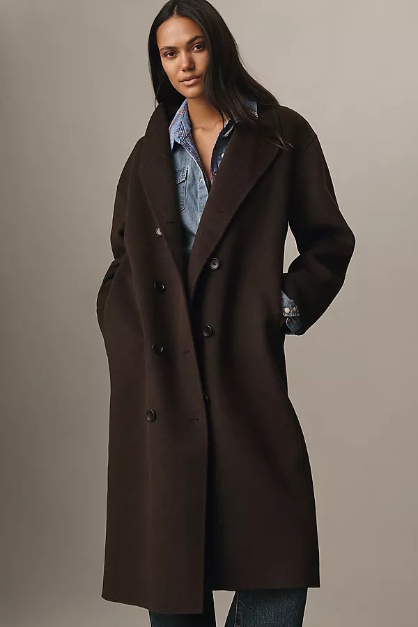 Sophia Long Wool Blend Coat Jacket | Anthropologie (US)