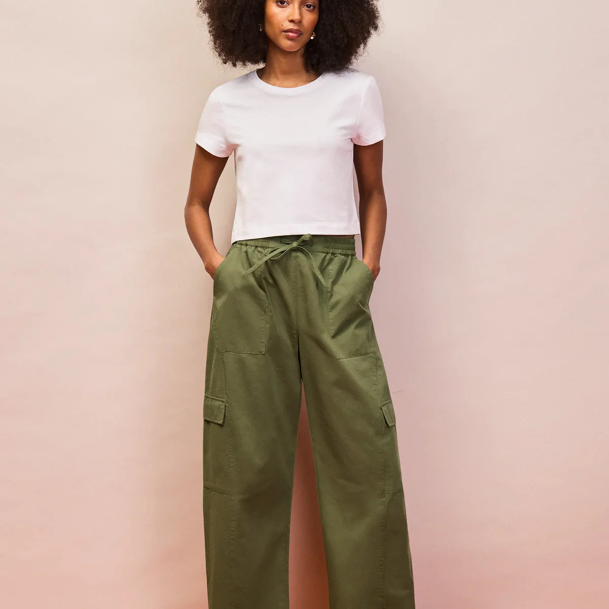 Khaki Cargo Pocket Trousers | Ro&Zo